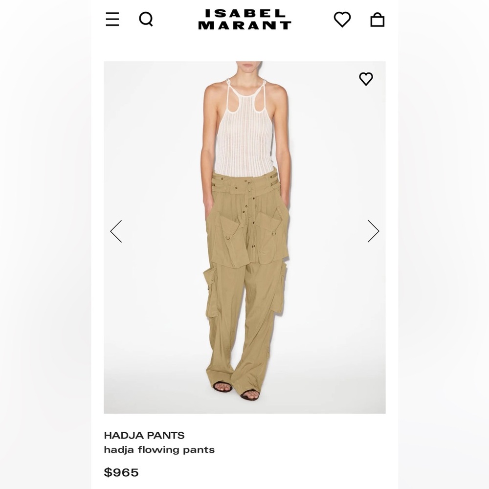 **NWT** Isabel Marant - Hadja Flowing Pants (Khaki)